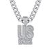 Unisex Hip Hop Letter US BOYZ Pendant Cross Border Hot Selling Nightclub Men's Accessories Personality Full Diamond Alloy Cuban Chain Necklace_ipsvogv.com