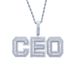 Men's Hip Hop Jewelry Letter Pendant Necklace With Cubic Zirconia, Gold/Silver Plated Twist Chain, 24 Inches, Urban Streetwear Accessory_ipsvogv.com