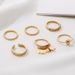 New Bohemian Style 6-piece Set With Diamond Leaf Ring And Open Hand Decoration Combination_ipsvogv.com