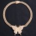 Dia Butterfly Pendant New Cuban Chain Personality Niche Women's Necklace Accessories_ipsvogv.com