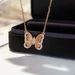 Light Luxury Niche Hollow Butterfly Necklace Clavicle Chain Design Sense Choker Brushed Gold Plated Lace Inlaid Diamond_ipsvogv.com
