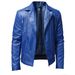 Men's PU Leather Jacket Men's Stand Collar Punk Motorcycle Leather Jacket_ipsvogv.com