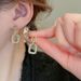 Sier Needle Studded Dia Square Geometric A Simple Elegant Spring Style. New With High-end And Versatile Earrings_ipsvogv.com