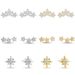 Unisex five pointed star piercing earrings for women micro inlaid zircon star ear bone nails_ipsvogv.com