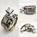 Sanjie Trading Tai Yin Women's Couple Ring Ethnic Style Fashion Carving Flower Jewelry_ipsvogv.com