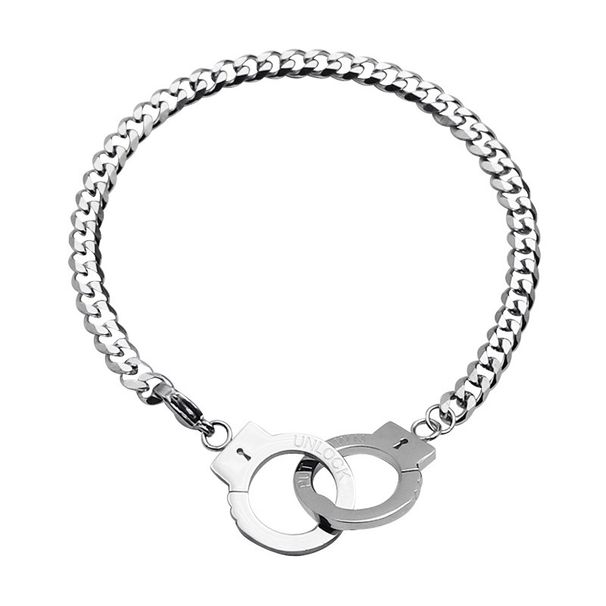 Versatile Hip-Hop Trendy Men's Pendant Titanium Simple Personality Interlocking Stainless Steel Bracelet Accessories_ipsvogv.com