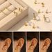 Unisex Hot Selling Simple Fashion Personality Love Moon Shape Earrings Inlaid Zircon Earrings Ladies Earrings Six Piece Set_ipsvogv.com