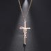Hip Hop Titanium Cutting, Real Gold Electroplating, Non Fading Couple Style Jesus Cross Stainless Steel Necklace_ipsvogv.com