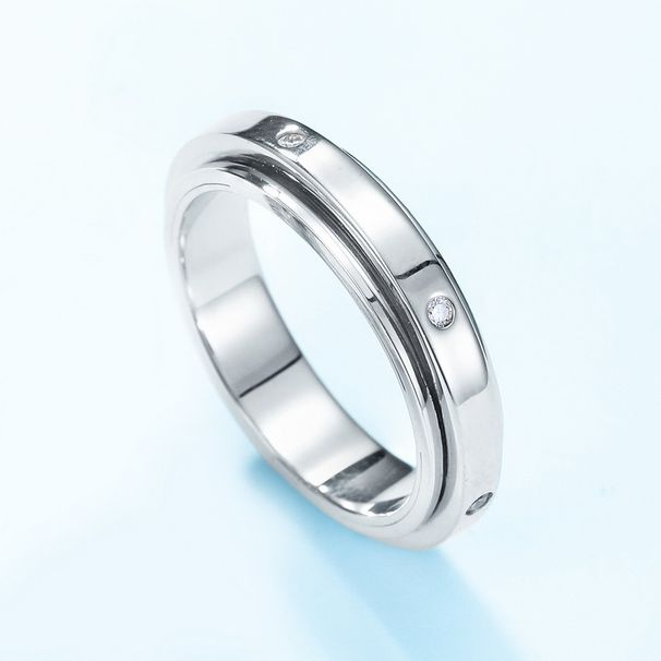 Lovers Couple Ring S925 Sterling Silver Inlaid With Moissanite Simple Ring Light Luxury Fashion All Match_ipsvogv.com