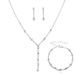 Women’s Jewelry Set Fashion Simple Water Diamond Women's Earrings Necklace Bracelet Three Piece Set Wedding Accessories Necklace Silver Jewelry_ipsvogv.com