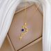 【 】 Star Moon Tassel Light Luxury Charm Gorgeous Full Diamond Necklace Women's Versatile Clavicle Chain Titanium Steel_ipsvogv.com