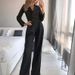 Women's long skirt jumpsuit slanted placket mid-waist temperament commuting jumpsuit_ipsvogv.com