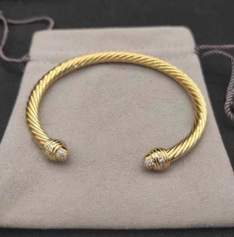 Bangle DY twisted bracelet classic bracelets designer braclet man fashion gold sier pearl cross diamond womens jewelry_ipsvogv.com