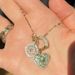 Women's Jewelry Natural Stone Diamond Heart Opening And Closing Necklace Female Peach Heart Opening And Closing Popular Necklace_ipsvogv.com