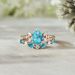 Sanjie Bohemian Fashion Water Drop Pair Light Luxury Diamond Set Turquoise Personalized Design Ring_ipsvogv.com