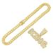 Cool Square Diamond Hip Hop Letter King Pendant Necklace Miami Cuban Chain Personalized Dressing Accessories_ipsvogv.com