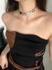 Y2k Sweet And Cool Style White Button Necklace Retro Niche Design High End Exquisite Clavicle Chain Light Luxury Necklace Trend_ipsvogv.com