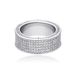 Hip Hop Five Row Diamond For Men And Women INS Cool Style Ring With Micro Set Zircon Plated Real Gold Jewelry_ipsvogv.com
