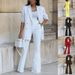 Women's Elegant Streetwear Solid Color Polyester Blazer Suits_ipsvogv.com