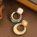 Fashionable Gold Small Fragrant Style Inlaid With Abalone Shell, Pearl Earrings, Women's Light Luxury Temperament,_ipsvogv.com