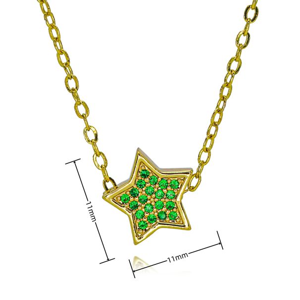 Five Pointed Star Spacer Bead Pendant Colorful Micro Inlaid Zircon Jewelry Accessories Niche Star Necklace Clavicle Chain_ipsvogv.com