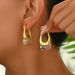 Ladies' with a niche light style, featuring geometric luxury design and inlaid transparent resin ear, versatile_ipsvogv.com