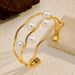 Women’s Jewelry Set Fashion Light Luxury Simple High Grade Pearl Linear Beauty 18k304 Stainless Steel Bracelet_ipsvogv.com