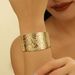 Gold Plated Hammered Texture Heavy Craft Non-Fading Simple Irregular C-Shaped Open Bracelet_ipsvogv.com