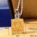 Cao Shi's 2022 New 8 * 10 Yellow Glass Cut, Women's Necklace, O-shaped Chain, Zircon Necklace_ipsvogv.com