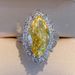 Cao Shi Olive Horse Eye Shaped Luxury Women's Internet Famous Live Broadcast Model, Crystal Yellow Zircon Ring,_ipsvogv.com