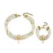 Feng women's pearl necklace bracelet set, niche multi-layer bee pendant design, long collarbone chain_ipsvogv.com