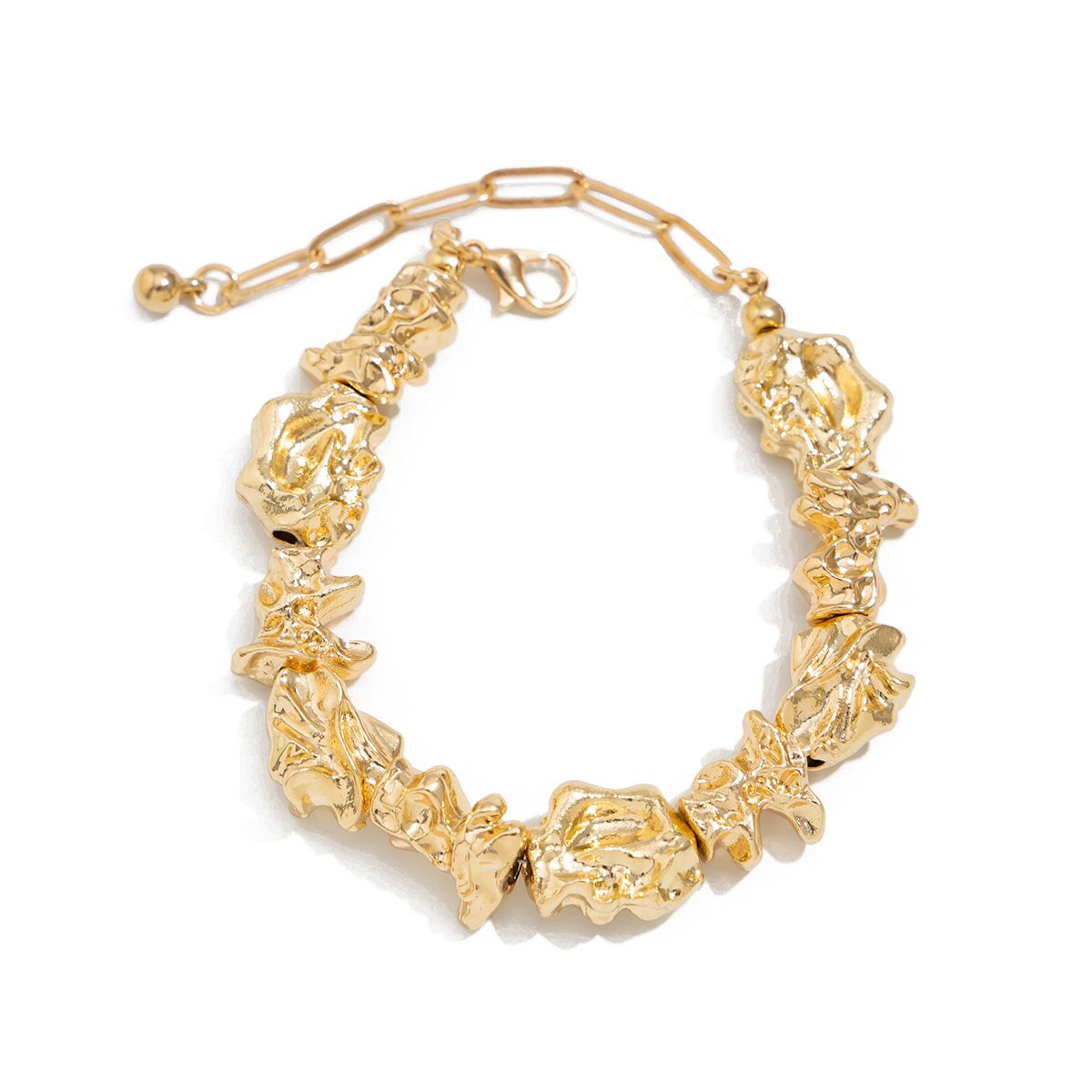 Punk Style Liquid Metal Pleated Necklace For Women's Fashion, Irregular Lava Chain, Collarbone Collar_ipsvogv.com