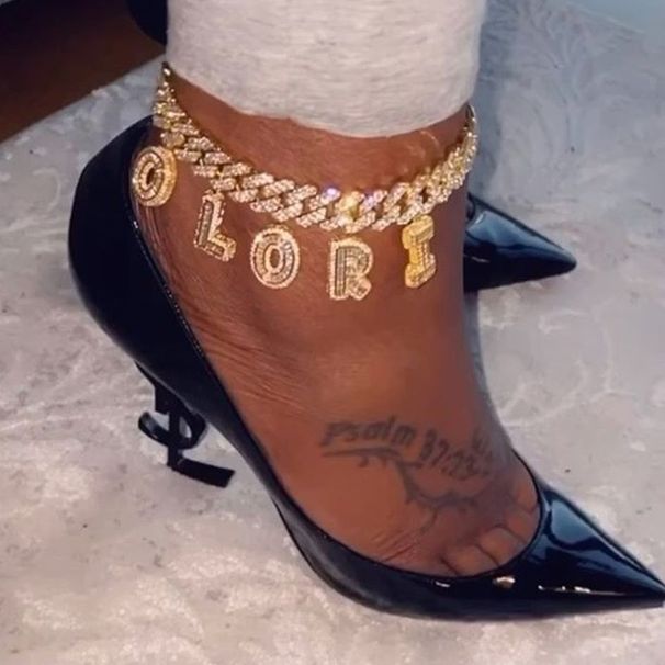 Explosions French Bread Letters Cuban Anklets 26 Letters Capital DIY Hip Hop Anklet_ipsvogv.com