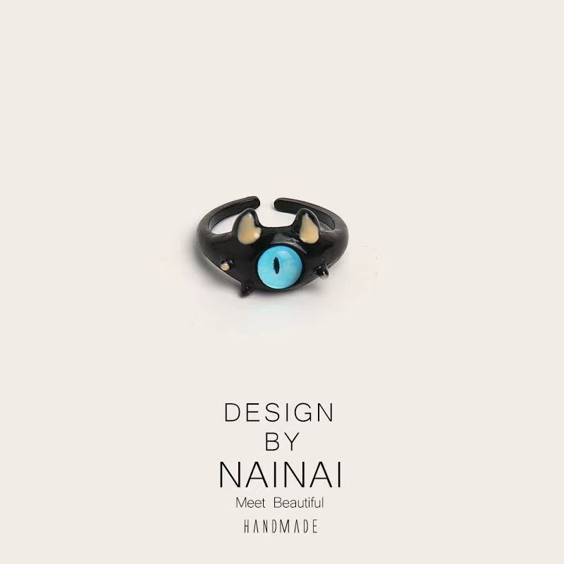 Internet Celebrity's New Dopamine Little Devil Big Eyed Ring Accessory, Three-dimensional Monster's Eye Opening, Cute_ipsvogv.com