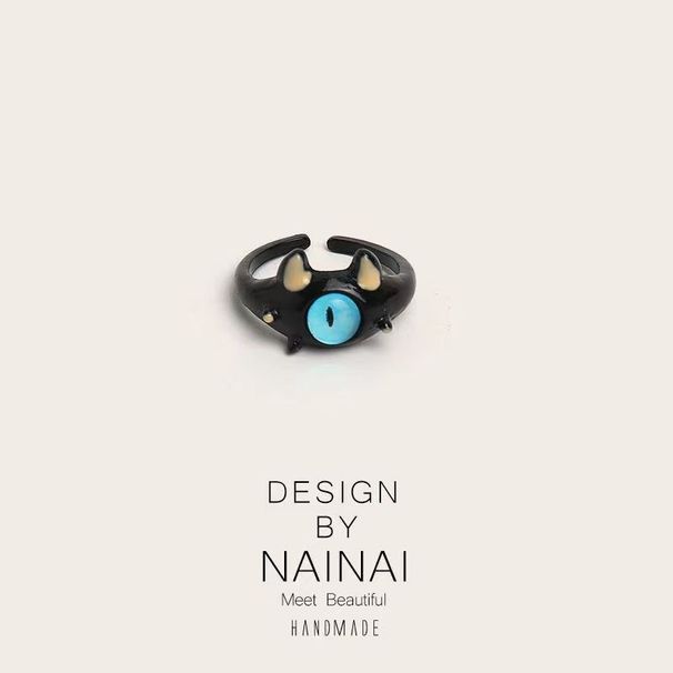 Internet Celebrity's New Dopamine Little Devil Big Eyed Ring Accessory, Three-dimensional Monster's Eye Opening, Cute_ipsvogv.com