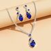 Women’s Jewelry Set Fashion Hot Selling Bridal Necklace Set High End Versatile Crystal Peach Heart Clavicle Chain Earrings Two Piece Set_ipsvogv.com