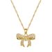 Butterfly 【 】 Knot Zircon Light Luxury Charm Gorgeous Full Diamond Necklace Women's Versatile Clavicle Titanium Steel 【 】_ipsvogv.com
