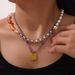 Personalized, Niche, Minimalist, Geometric, O-shaped Chain, Elegant Jewelry, Natural Stone, Freshwater Pearl Bead_ipsvogv.com