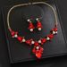 Pinduoduo Alloy Electroplated New Exaggerated Temperament Necklace And Earrings Two-Piece Cross-Mirror Jewelry Set_ipsvogv.com