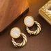 Fashionable Antique Style Cat Eye Stone Geometric Circle With Feminine Temperament, Simple And Elegant Silver_ipsvogv.com