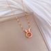 【 】 Rabbit Ears, Agile, Light Luxury, Gorgeous, Full Diamond Necklace, Women's Versatile Clavicle , Titanium Steel_ipsvogv.com