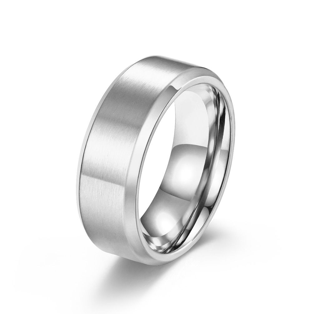 Men And Women's Jewelry Matte Brushed Simple Titanium Steel Ring Vacuum Plating Can Be Engraved_ipsvogv.com