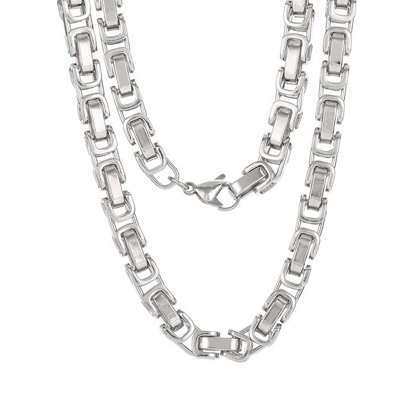 Hip-hop Punk Solid Color Stainless Steel Patchwork Men's Layered Necklaces_ipsvogv.com