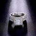 Diamond Studded Fashion Luxury High End Design Engagement Wedding Couple Combination Square Diamond Ring_ipsvogv.com