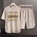 Men's Clothing 2024 Waffle Casual Summer Suit Men's Loose Teen Short sleeved T shirt Shorts Handsome Two piece Suit_ipsvogv.com