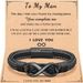 Black Magnetic 8-Shape To My Man Leather Stainless Steel Men's Bracelet_ipsvogv.com