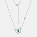 new White Shell Butterfly Fashion Necklace S925 Silver Inlaid Cultivated Emerald Retro Clavicle Chain_ipsvogv.com
