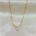 Wind Gold Plated Star Pearl Tassel Pendant Cross Chain Stainless Steel Necklace Women's Fashion Accessories_ipsvogv.com