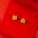 Ethnic Style Fashion Copper Plated Real Flower With Simple Rose Vietnamese Sand Gold Earrings For Women_ipsvogv.com
