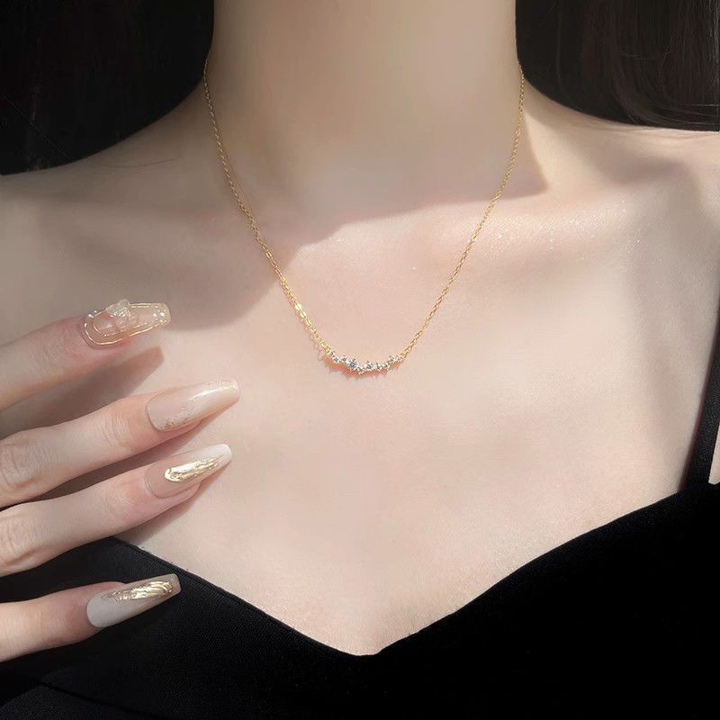 zircon Necklace Smiling For Women, Niche, Light Luxury Design, Ins, High-end, Exquisite, Simple, Versatile, Collarbone !_ipsvogv.com